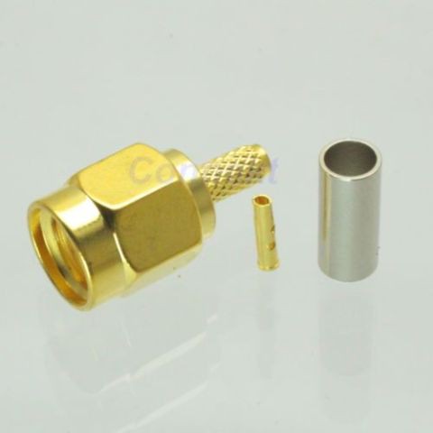 Đầu RP-SMA plug (SMA cái) thẳng nối dây đồng trục RG316 RG174 RG178 ...