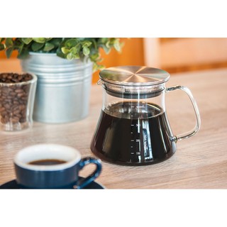 Volcano Bình pha cà phê thủy tinh chịu nhiệt Tiamo 400ml nắp inox