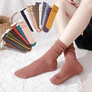 Vớ Nhung Cổ Cao Mỏng Mềm Thoáng Khí Màu Trơn Thời Trang Mùa Hè Cho Nữ