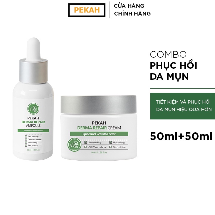 Ảnh COMBO SERUM PEKAH Derma Repair Ampoule 50ml & KEM DƯỠNG PEKAH Derma Repair Cream 50ml Giúp Phục Hồi Và Cải Thiện Da Mụn 2
