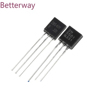 100 Chiếc Transistor 2N5501 2N5551 5401 5551 NPN PNP TO92 Mới betterway