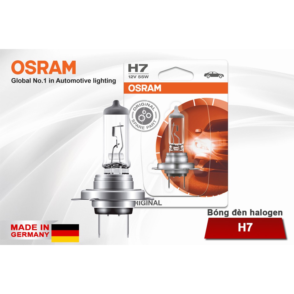 Bóng Đèn Pha/Cos Halogen OSRAM Original Dùng Cho Xe Ô Tô Xe Hơi Chân H7 12V 55W 64210-01B - 3200K 1500LM