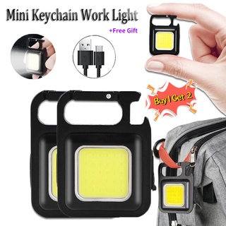 [Mua 1 Tặng 2] Đèn Pin Làm Việc 800 Lumens / Đèn LED COB Mini Có Móc Khóa Di Động Ngoài Trời