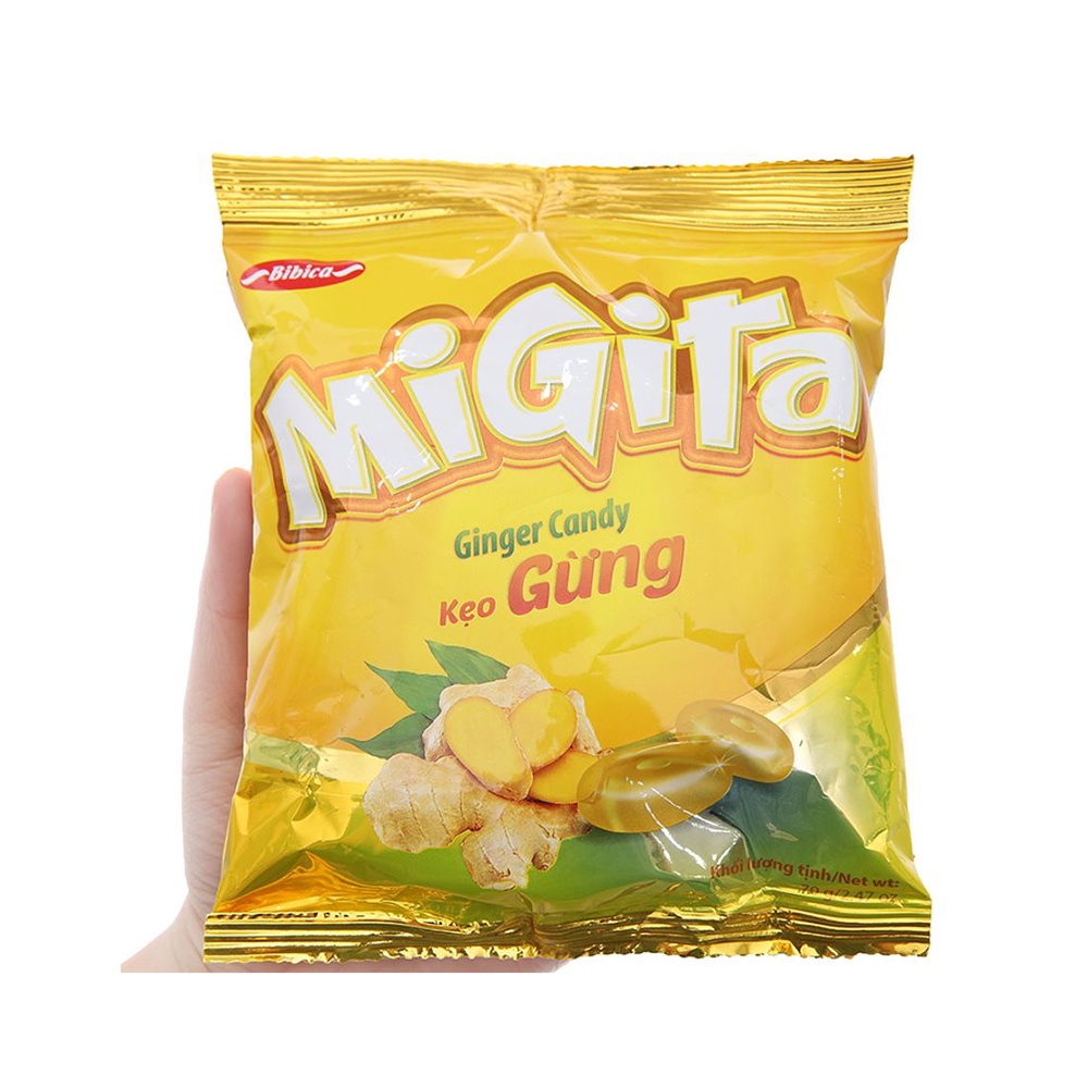 Ảnh Combo 3 Kẹo Cứng Migita Gừng Bibica 70g 1
