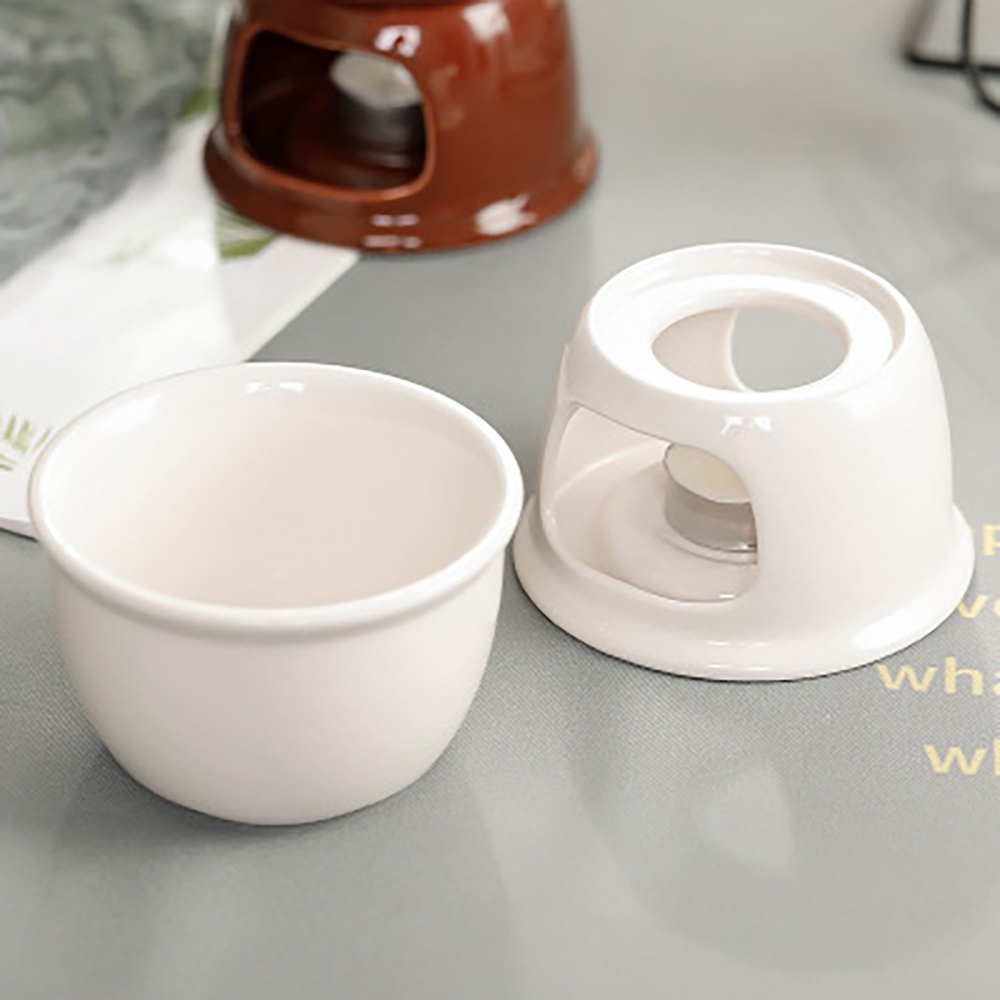 Bộ nồi sứ nấu socola/phô mai tan chảy kèm bát đựng kèm 2 nĩa tiện dụng
