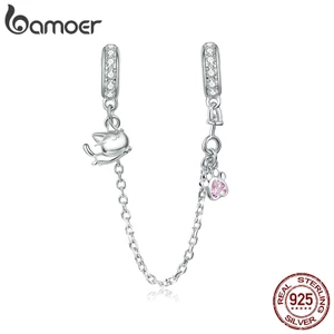 Hạt Xỏ Bamoer Bằng Kim Loại Hình Mèo Dễ Thương Dùng Làm Trang Sức
