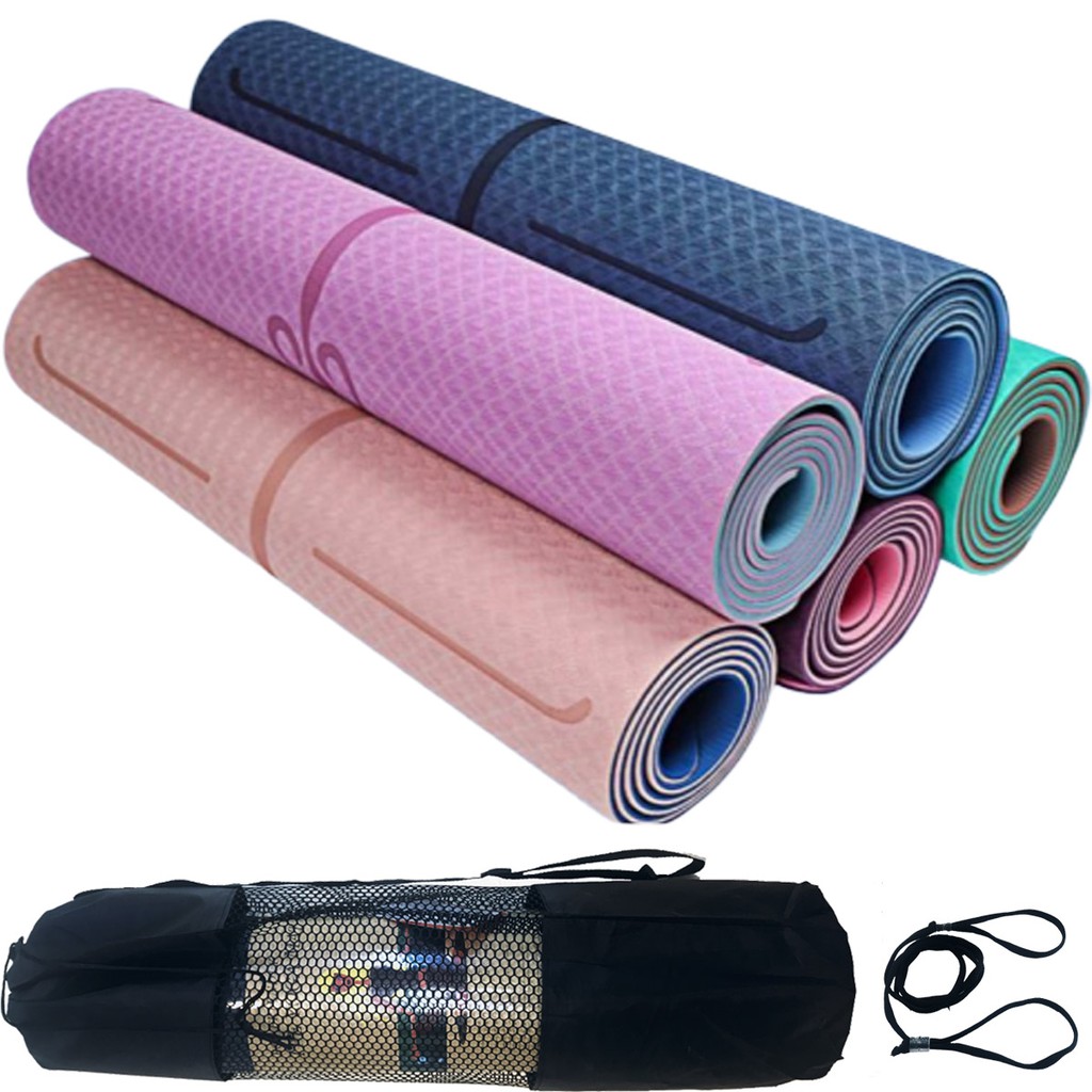 Ảnh Thảm Tập Yoga Định Tuyến 2 Lớp TPE Chọn Màu Cao Cấp Chính Hãng Amalife 1