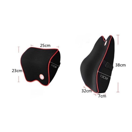 Bộ gối gồm 1 tựa đầu và 1 tựa lưng xe hơi chất liệu cao su non hoạt tính cao cấp