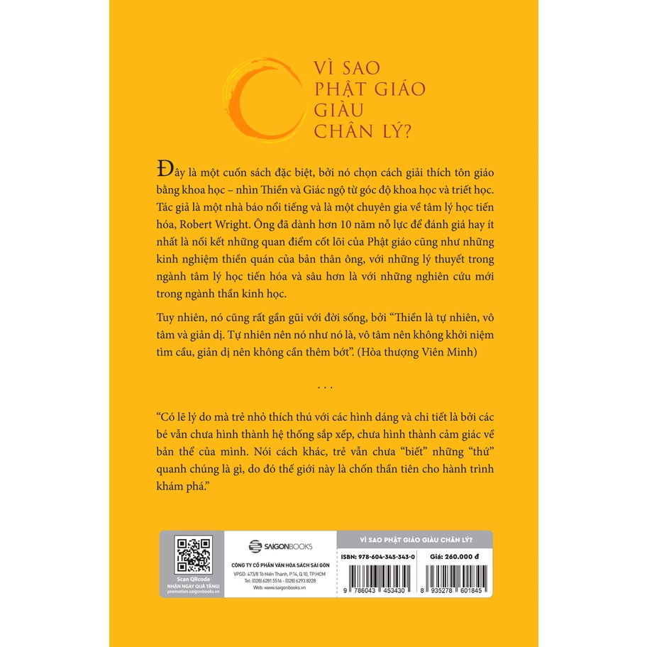 SÁCH - Vì sao Phật giáo giàu chân lý - Tác giả Robert Wright