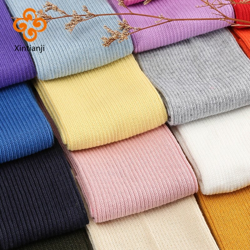 Xintianji Dệt Kim Cotton Spandex Gân Còng Vải Cổ Quần Phụ Kiện May Mặc Nhiều Màu 7 * 40cm TJ1450