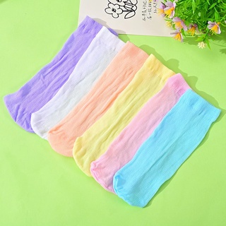 1 Đôi Vớ Ống Ngắn Siêu Co Giãn Thoáng Khí Màu Kẹo Thời Trang Xuân Hè Cho Bé