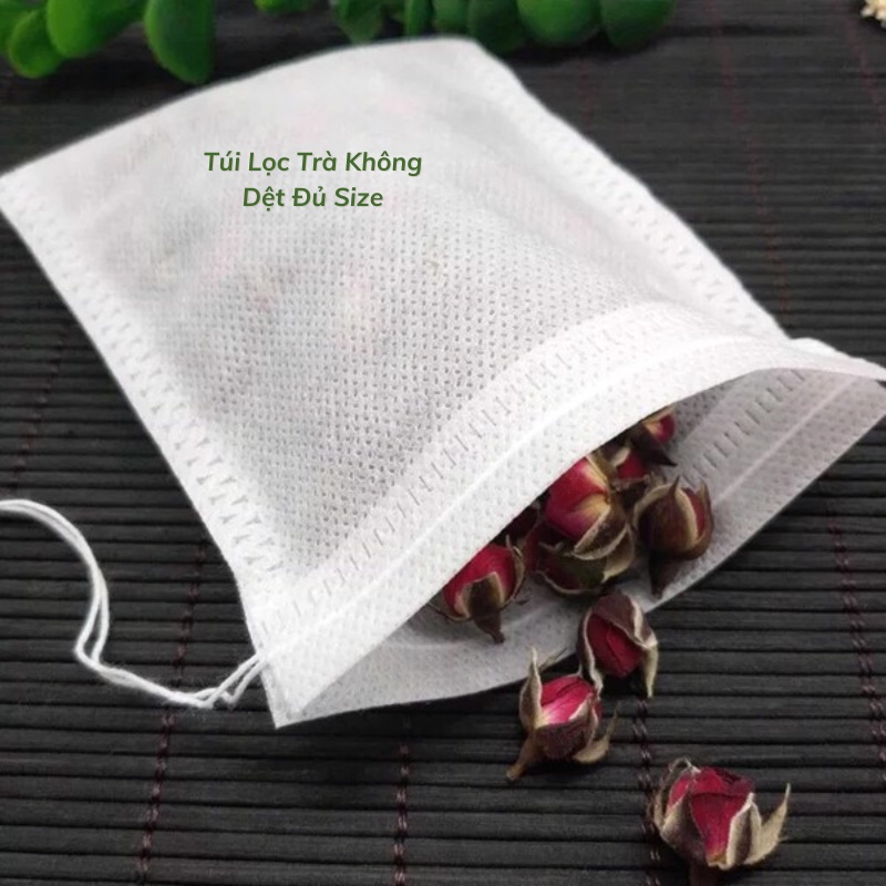 Túi Lọc Trà / Túi Vải Không Dệt Có Dây Rút Đầy Đủ Size ( Bán Lẻ) - Lọc Cà Phê Thông Dụng