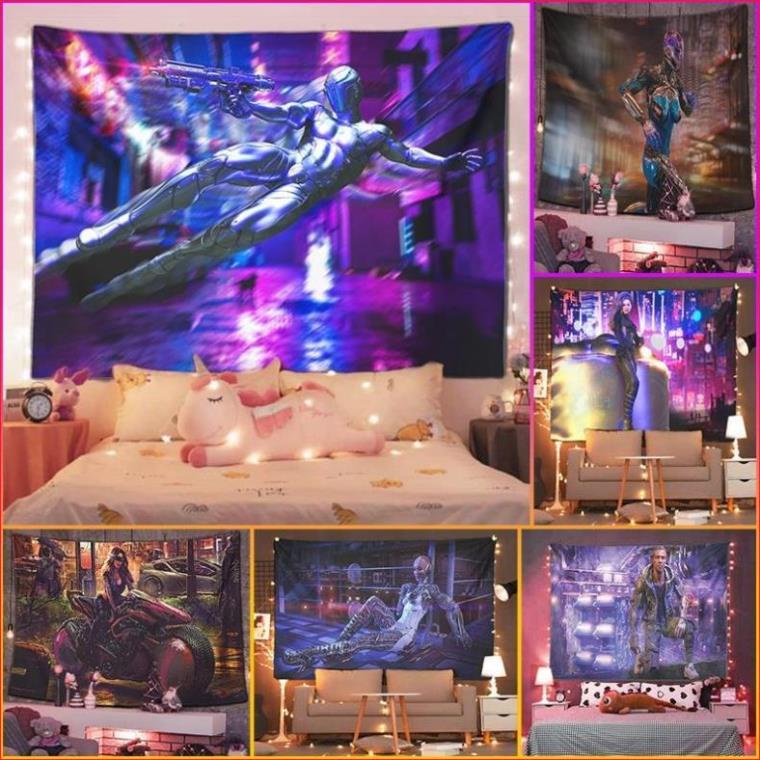 Cyberpunk 12 [giá Xưởng] Tranh Vải Treo Tường Trang Trí Phòng Ngủ Thảm Treo Tường Decor Hàng