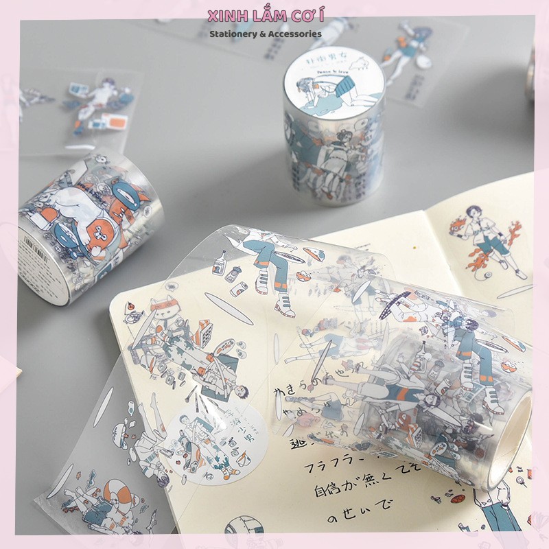 Cuộn Băng Dính Washi Tape Trong Suốt 3M Họa Tiết Anime Trang Trí ...