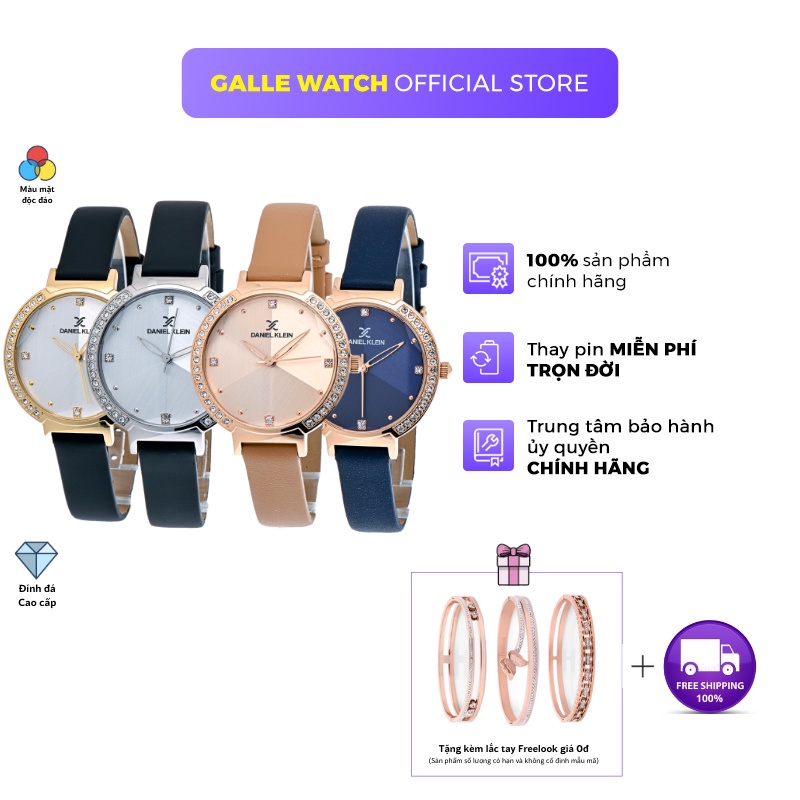 Đồng hồ nữ Daniel Klein Watch mặt nhỏ đính đá, kính