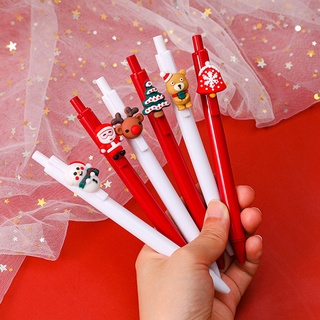 3 Bút Bi Bấm Noel Dễ Thương 14.4Cm Mực Đen 0.5Mm Merry Christmas - Vpp Thỏ Hồng - Thỏ Hồng VPP