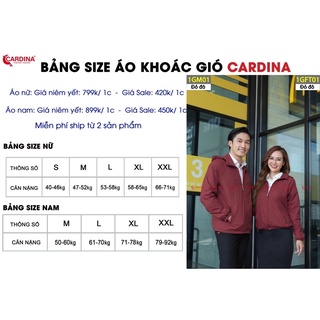[CHÍNH HÃNG] Áo Khoác Nam - Áo Gió Nam 2 Lớp Lót Lưới CARDINA Siêu Phẩm Cản Gió Chống Nước - Kèm Túi Đựng Siêu Gọn Nhẹ
