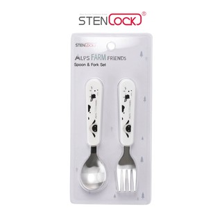 Bộ muỗng nĩa ăn dặm STENLOCK cao cấp Hàn Quốc (không hộp)