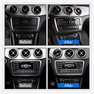 Kiểu Dáng Xe Sợi Carbon Điều Khiển AC CD Bảng Trang Trí Khung Bao Viền Miếng Dán Cho Xe Mercedes Benz A Class W176 GLA x156 CLA
