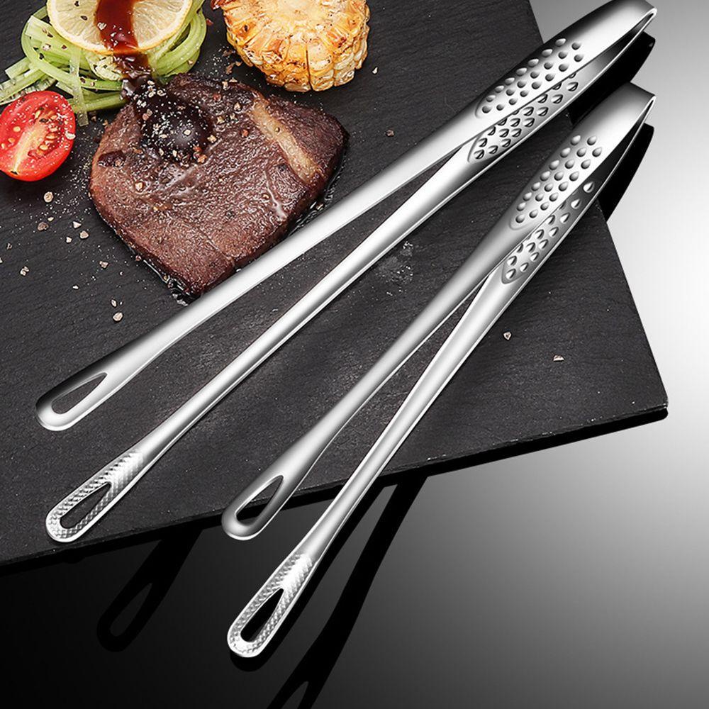DAYBREAK Dụng cụ nấu ăn nhà bếp bằng thép không gỉ Bít tết Kẹp BBQ Nhíp Thịt nướng Kẹp