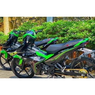 Tem trùm Exciter 150 yamaha  đen lá viền nâu - Độ dán team trùm decal xe máy - Team trùm ex decal rẻ đẹp và chất  đen xa