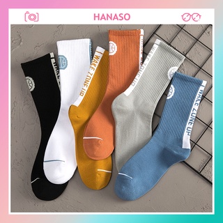 Tất cổ cao nữ nam phong cách Hàn Quốc vớ thể thao streetwear trẻ trung năng động thời trang thu hè cá tính HANASO TD055
