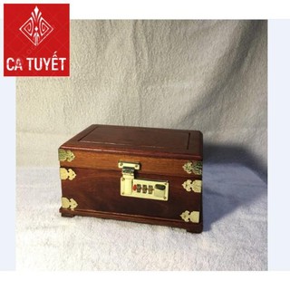 HỘP TRANG SỨC GỖ HƯƠNG TRƠN CAO CẤP LÓT NHUNG có KHÓA MÃ SỐ (ẢNH THẬT 100%)