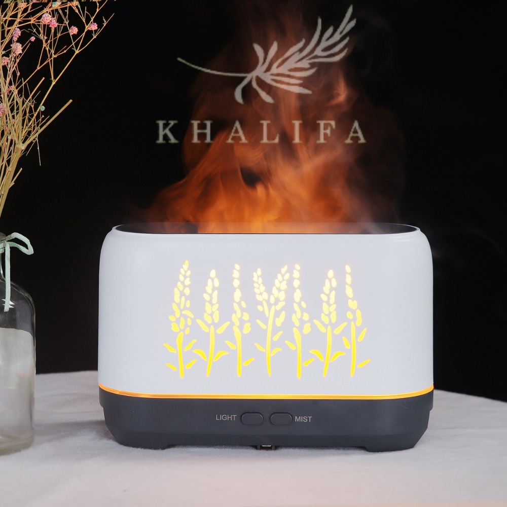 Máy Khuếch Tán Tinh Dầu Ngọn Lửa Khalifa Dung Tích 200ml Tạo Hơi Sương Tăng Độ Ẩm Tặng Kèm Tinh Dầu