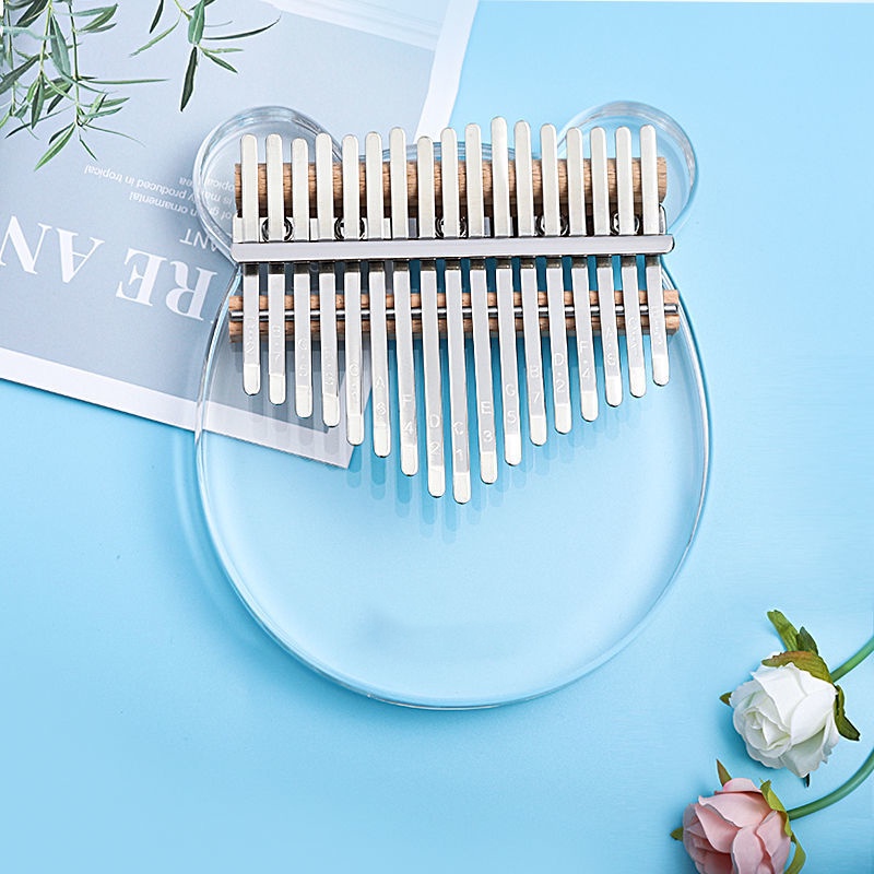 Đàn Kalimba 17 Phím Mặt Gấu Trong Suốt - Full Phụ Kiện