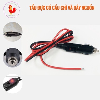 Tẩu đực ô tô dùng nối dây nguồn bộ chuyển 12v sang 220v, máy hút bụi mini, ấm nước