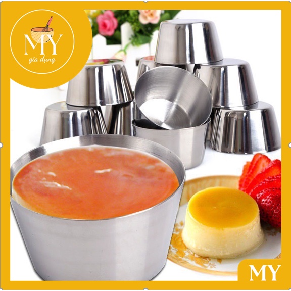 combo 10 Khuôn làm bánh flan,Làm Đá ,Rau Câu inox 304( 7cm ) chén inox đựng nước sốt nướng BBQ không gỉ
