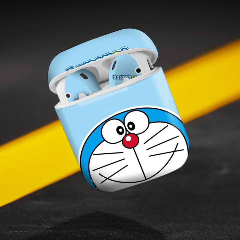Miếng dán skin cho AirPods in hình Doremon - Dor004 (AirPods 1, 2, 3, Pro, i12)