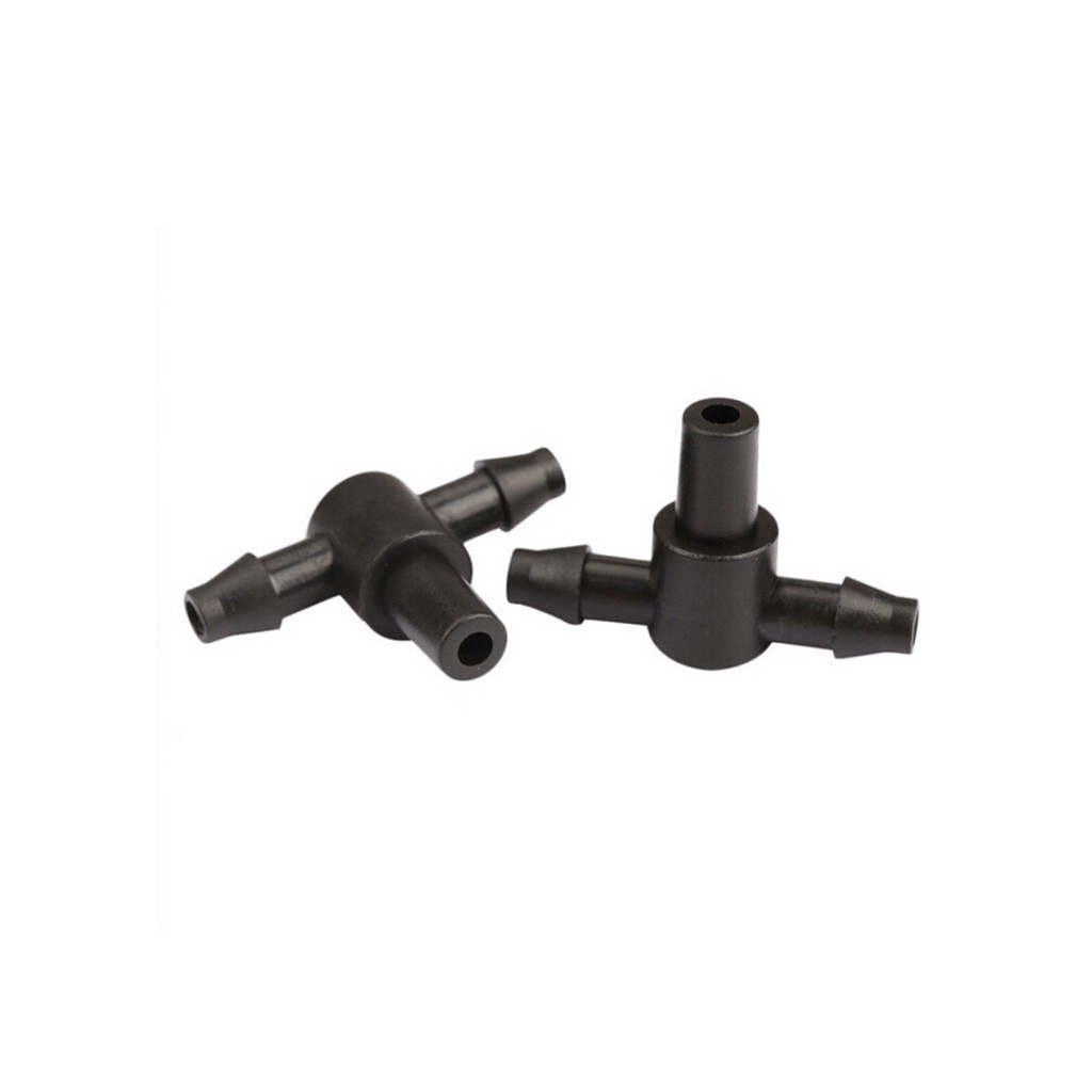 10 [ 10 cái ]Tê Nối Ống 6mm - 8mm Gắn Đầu Béc Phun Sương, Loại 1 Đầu Trơn 2 Đầu Ngạnh