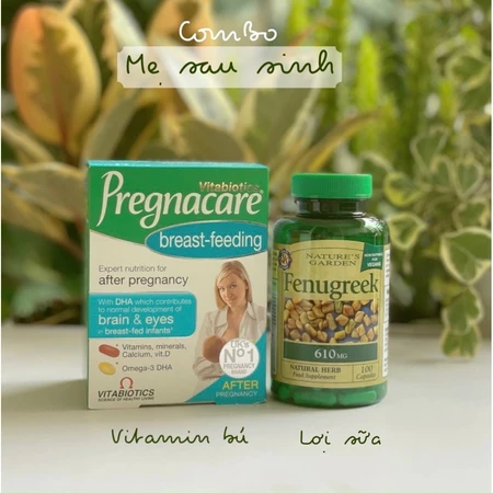 Cỏ lợi sữa Fenugreek 610mg nature's Garden UK