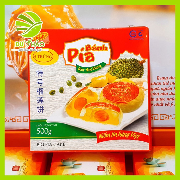 Bánh pía 4 trứng đậu xanh sầu riêng 500g, bánh pía sóc trăng siêu to ...