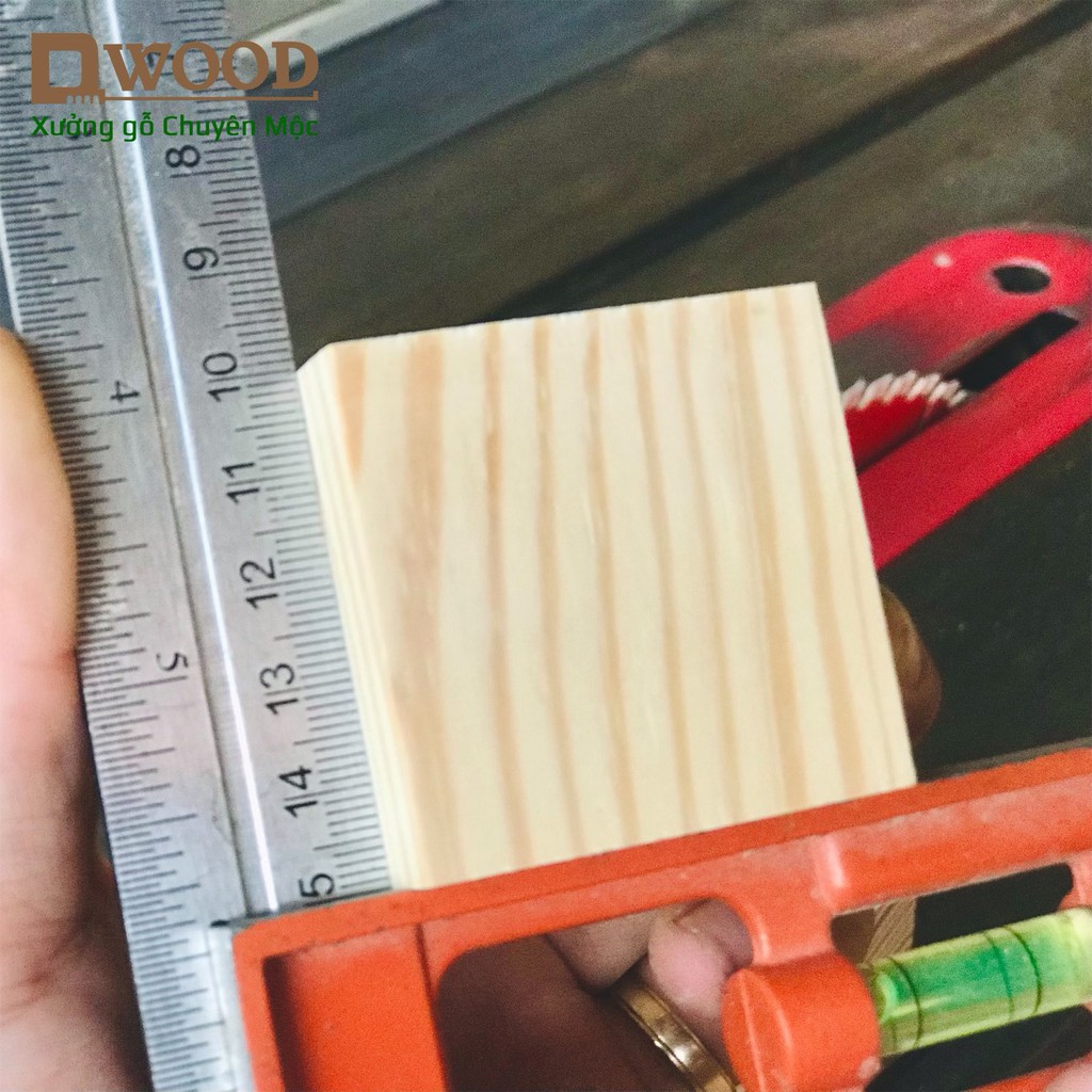 Ảnh Miếng gỗ thông Dwood vuông 5cm trang trí, kê chân tủ kệ 4