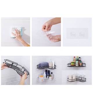 Kệ góc nhà tắm phun sơn tĩnh điện dán tường siêu dính trong nhà tắm, nhà bếp tiện dụng 88285