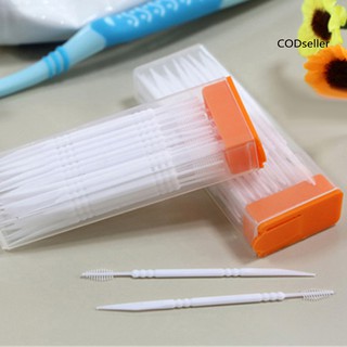 [Hàng mới về] Hộp 120 tăm xỉa răng hai đầu bằng nhựa chăm sóc răng miệng tiện lợi
