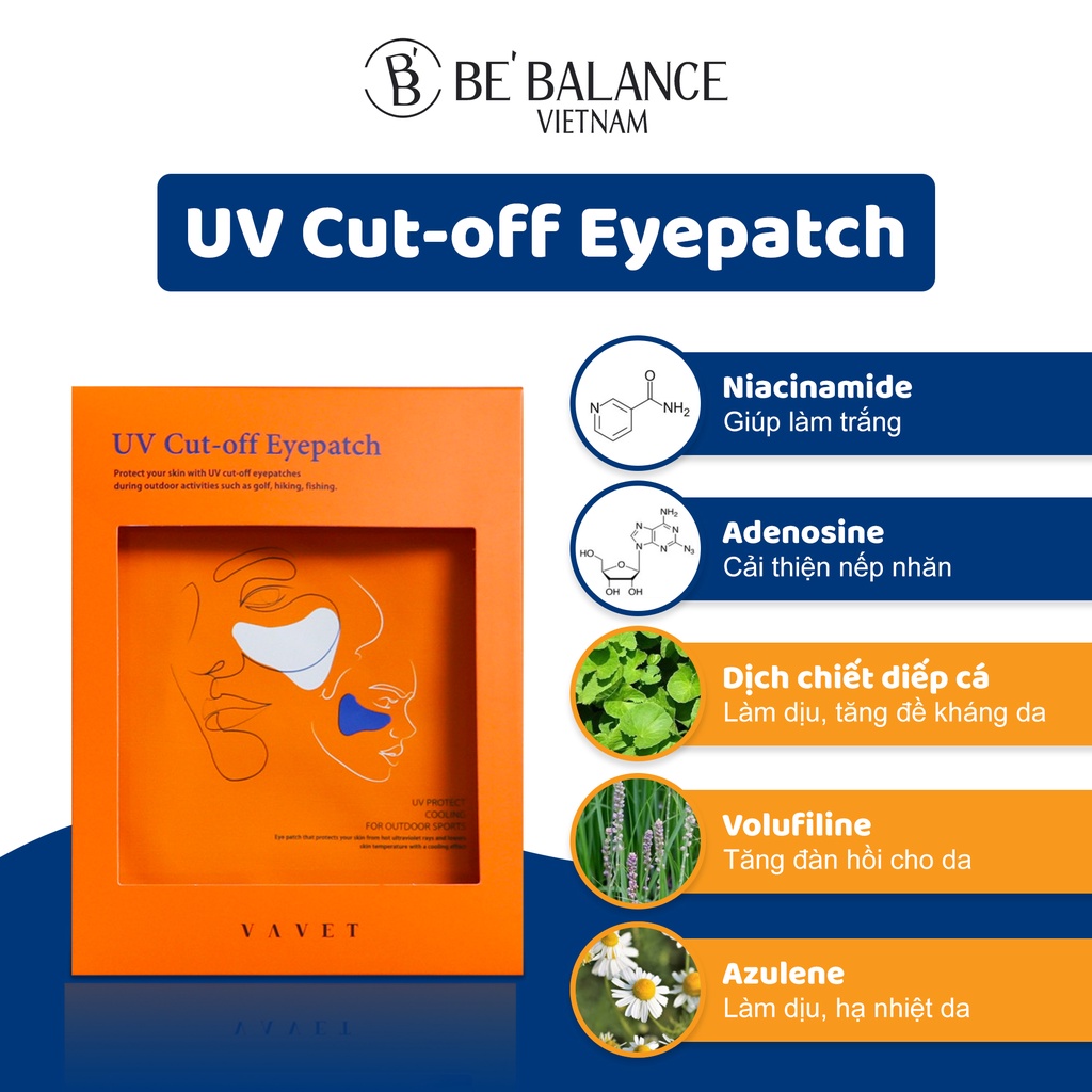 Ảnh Combo 2 Hộp Miếng Dán Chống Nắng Gò Má Be'Balance UV CUT OFF EYEPATCH giúp Chống Tia UV Bảo Vệ Da 4