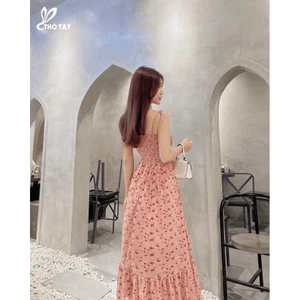 Đầm maxi hoa đi biển cho mùa hè tôn dáng xinh xắn cho các nàng HIYU STORE