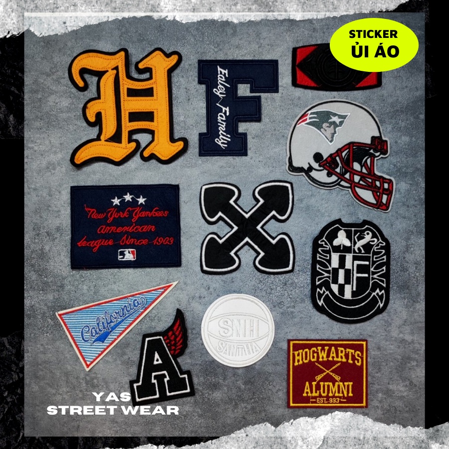 Sticker ủi áo cao cấp, miếng dán quần áo dùng làm Patch ủi, miếng vá ...