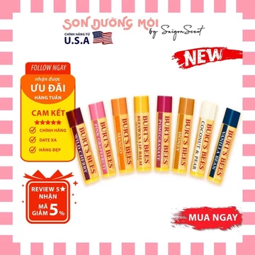 Son dưỡng môi Burt's Bees không màu - Nhiều mùi