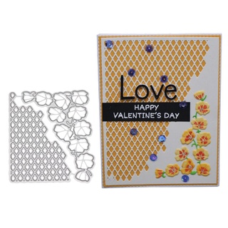 Tình Yêu * Hoa Nền Cắt Kim Loại Chết Stencil DIY Thêu Sò Album Tem Giấy