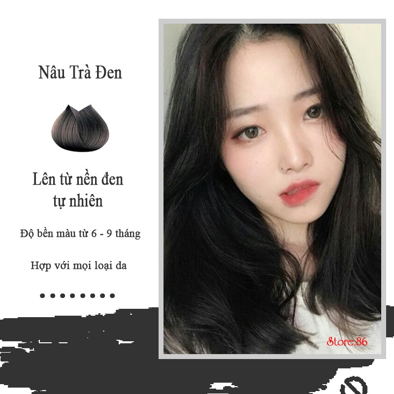 Thuốc nhuộm tóc màu NÂU TRÀ ĐEN 100ML màu nhuộm lên chuẩn tone