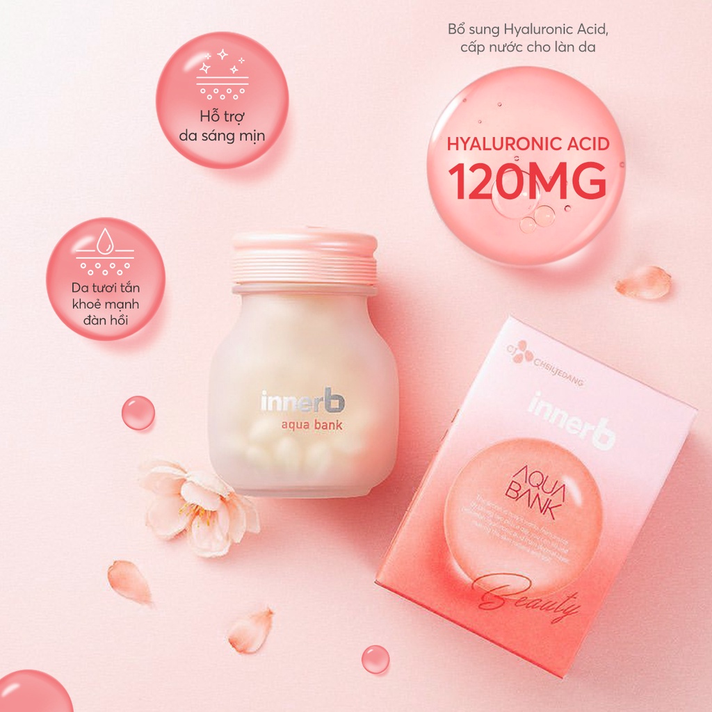 Mô tả Combo giữ ẩm, sáng da InnerB Aqua Bank lọ 56 viên & Nước uống Collagen (4 hộp x 6 chai) - 11
