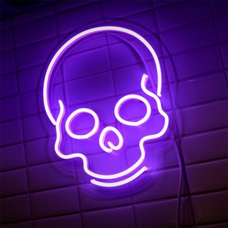 Đèn Trang Trí Led Neon Sign Hình Đầu Lâu