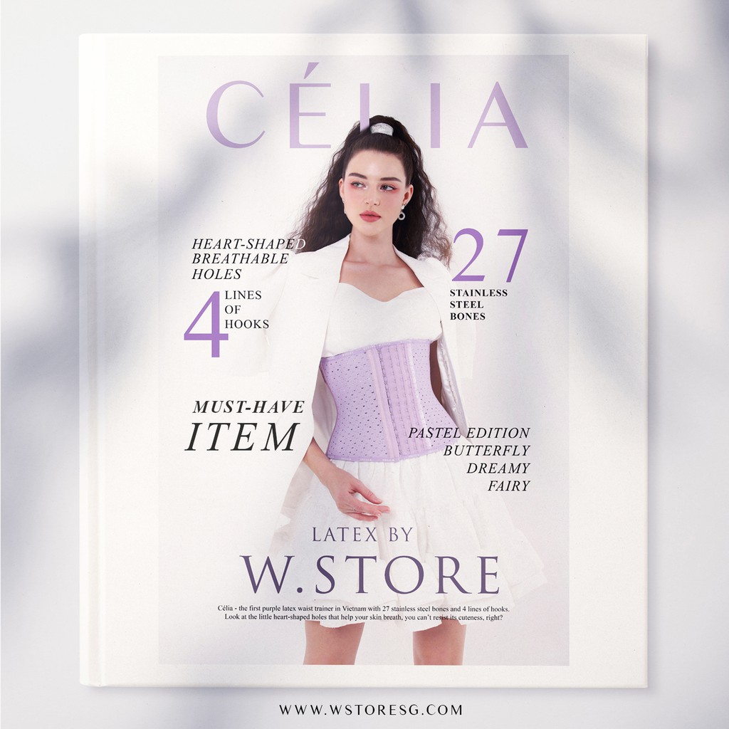 Ảnh Célia - Đai Gen Nịt Bụng Latex Lưới WSTORE Tím 27 Xương, 4 Nấc Cài, Thông Hơi - Gỉam Eo Sau Sinh & Sau Hút Mỡ By W.Stor 1
