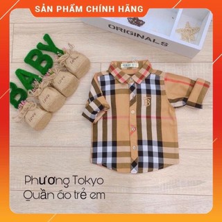 Áo sơ mi kẻ bbr dài tay cho bé trai ( 7-22kg)phương kid