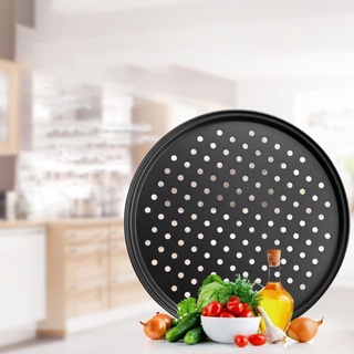 Khay nướng bánh pizza thép carbon chống dính có lỗ 9/ 10/ 11/ 12 inch tiện lợi dành cho nhà bếp