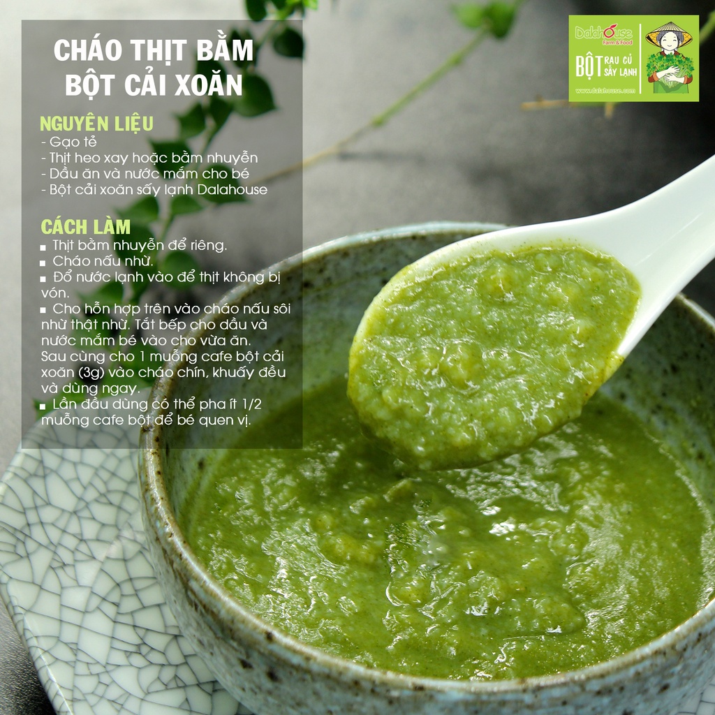 Ảnh Bột cải xoăn kale nguyên chất Dalahouse công nghệ sấy lạnh tiêu chuẩn Châu Âu hộp 60 gr 1